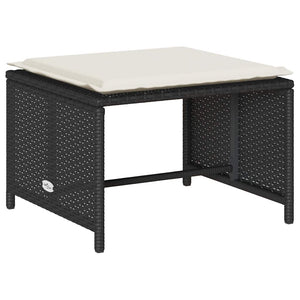 vidaXL Set Divani da Giardino 5 pz con Cuscini in Polyrattan Nero