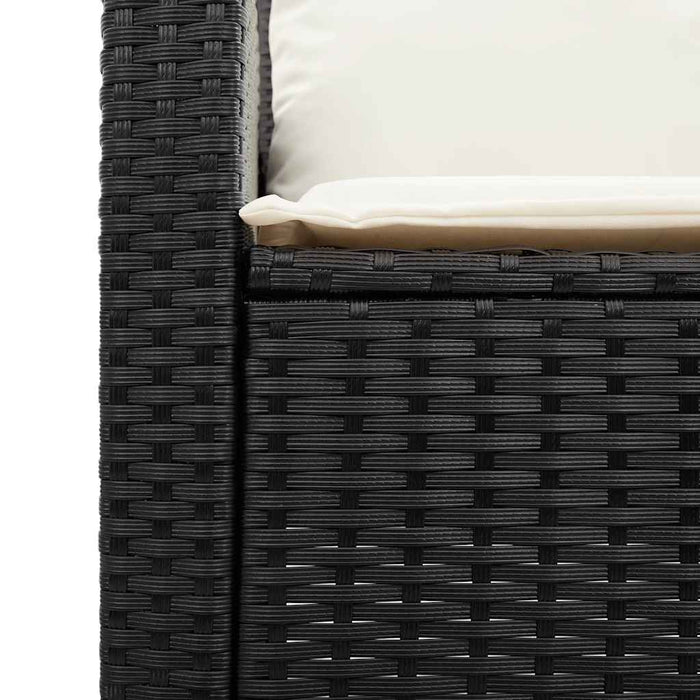 vidaXL Set Divani da Giardino 5 pz con Cuscini in Polyrattan Nero