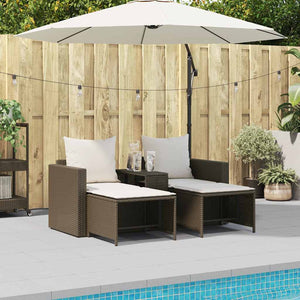 Set Divano da Giardino 5 pz con Cuscini-Sofa da Giardino-Divanetto da esterno Marrone in Polyrattan 149986