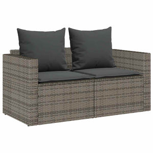 Set Divano da Giardino 5 pz con Cuscini-Sofa da Giardino-Divanetto da esterno Grigio in Polyrattan 870891