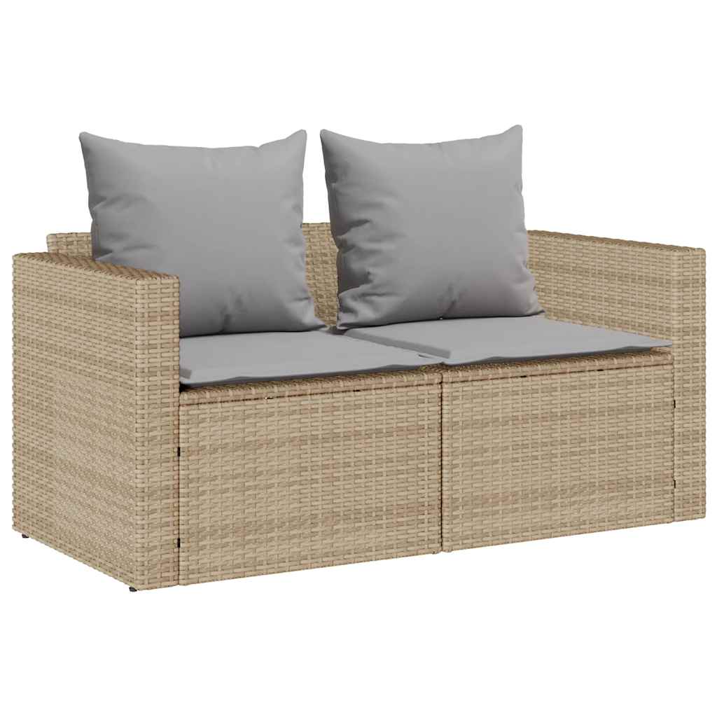 Set Divano da Giardino 5 pz con Cuscini-Sofa da Giardino-Divanetto da esterno Beige in Polyrattan 704392