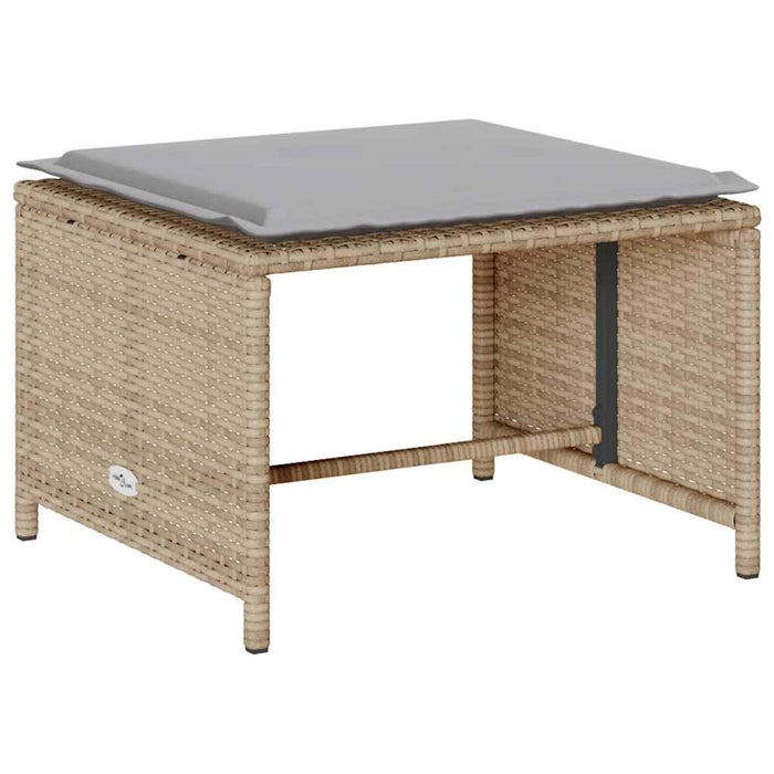 Set Divano da Giardino 5 pz con Cuscini-Sofa da Giardino-Divanetto da esterno Beige in Polyrattan 704392