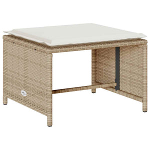 Set Divano da Giardino 5 pz con Cuscini-Sofa da Giardino-Divanetto da esterno Beige in Polyrattan 741786