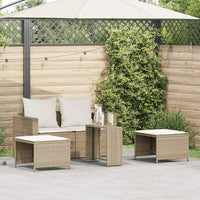 Set Divano da Giardino 5 pz con Cuscini-Sofa da Giardino-Divanetto da esterno Beige in Polyrattan 741786