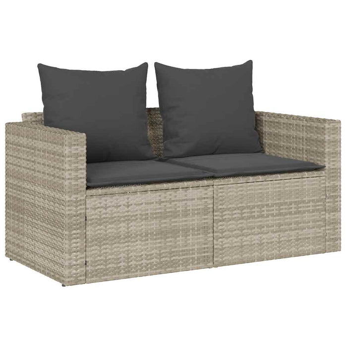 vidaXL Set Divano da Giardino 5pz con Cuscini Grigio Chiaro Polyrattan