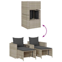 vidaXL Set Divano da Giardino 5pz con Cuscini Grigio Chiaro Polyrattan