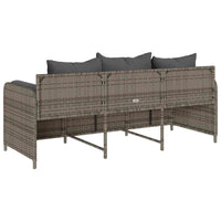 Divano da Giardino con Cuscini 3 Posti Grigio in Polyrattan 4104174