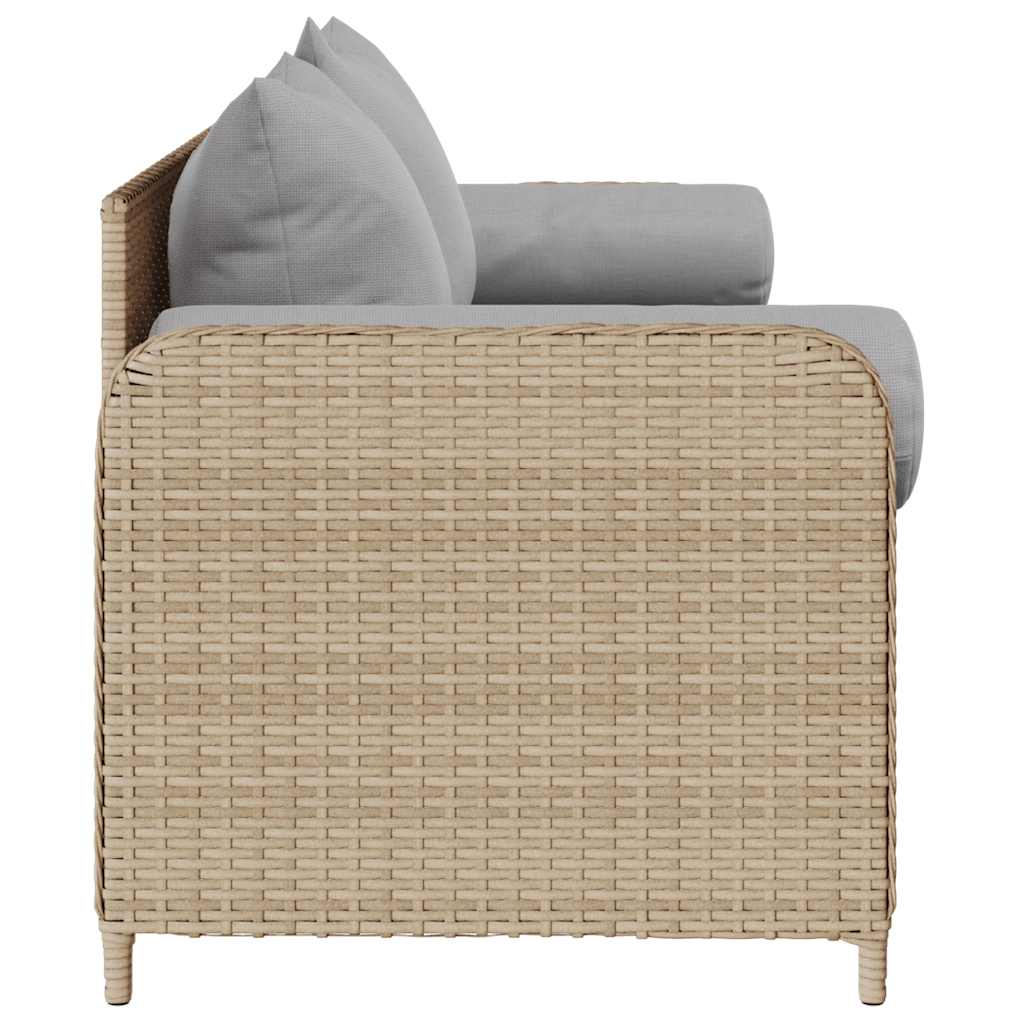 Divano da Giardino con Cuscini a 3 Posti Beige in Polyrattan 4104175