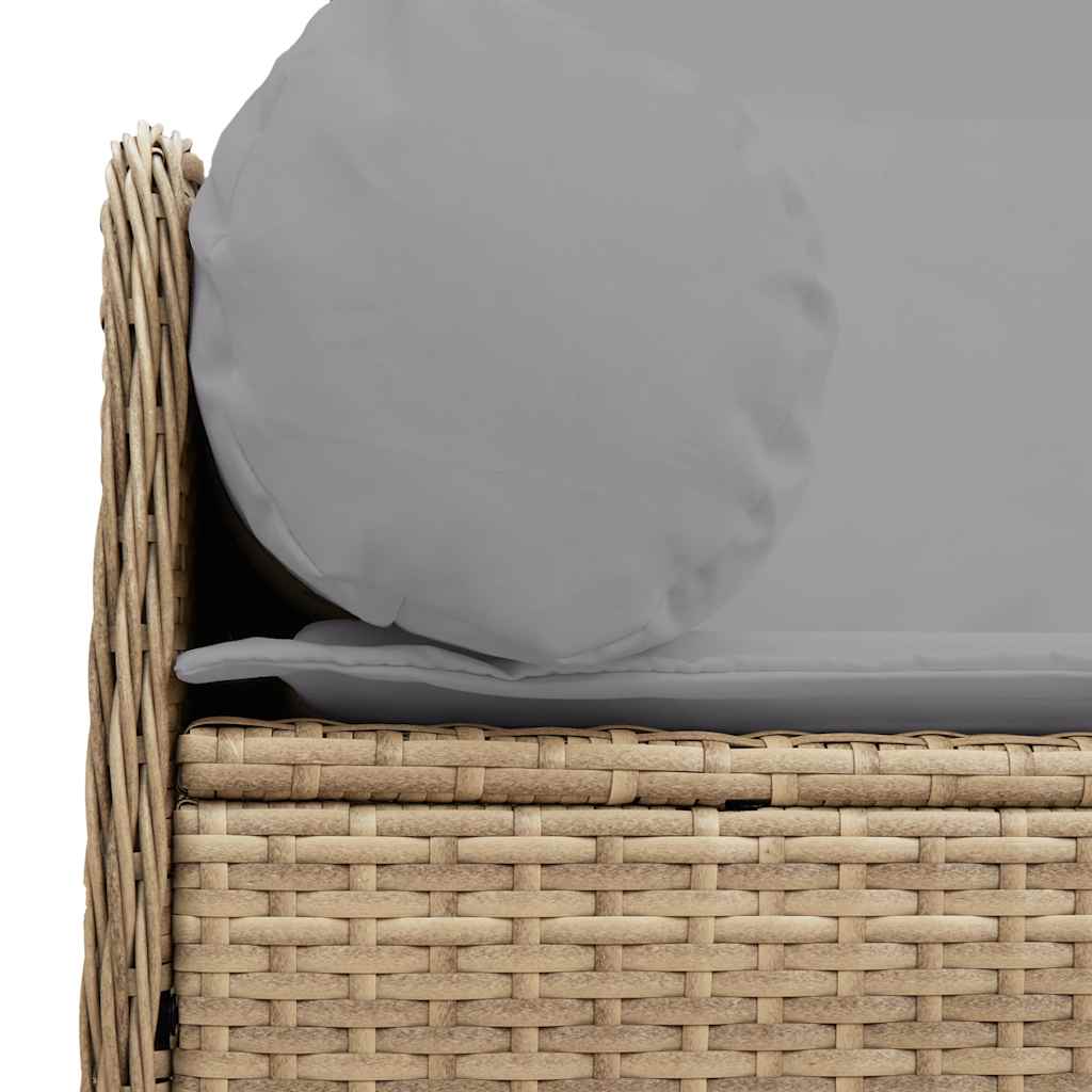 Divano da Giardino con Cuscini a 3 Posti Beige in Polyrattan 4104175
