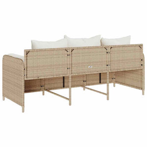 Divano da Giardino con Cuscini a 3 Posti Beige in Polyrattan 4104176