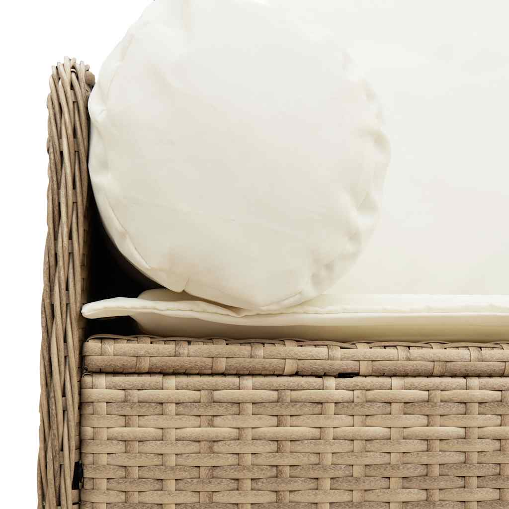 vidaXL Divano da Giardino con Cuscini a 3 Posti Beige in Polyrattan