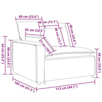 Modulo Terminale Bracciolo Divano Modulare con Cuscini-Sofa Modulare-Divanetto 100 cm 892097
