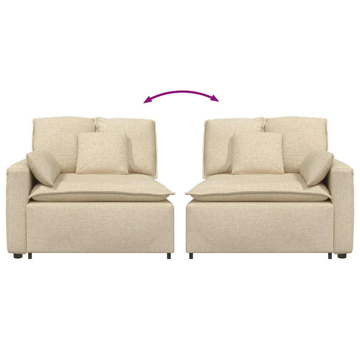 Modulo Terminale Bracciolo Divano Modulare con Cuscini 100 cm 4104393