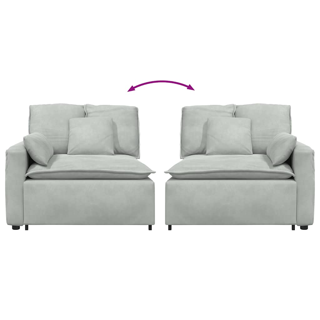 Modulo Terminale Bracciolo Divano Modulare con Cuscini 100 cm 4104399