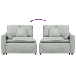 Modulo Terminale Bracciolo Divano Modulare con Cuscini 100 cm 4104399