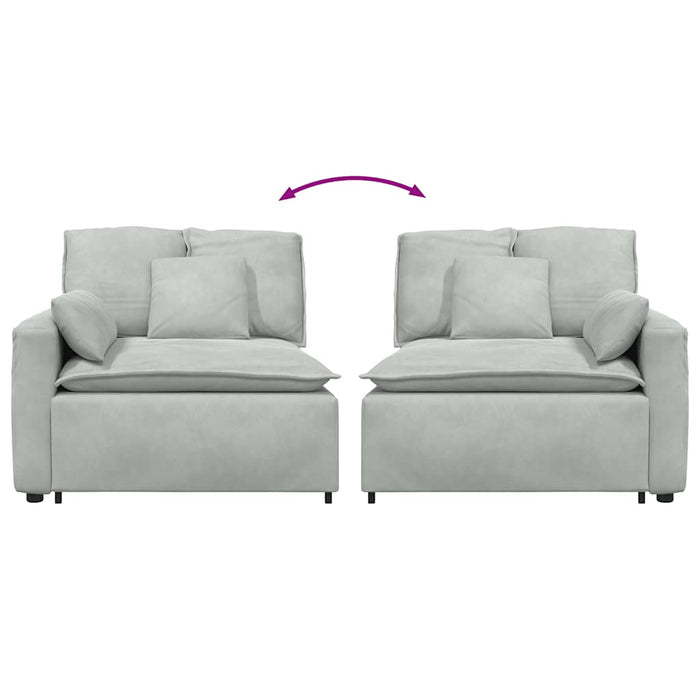 Modulo Terminale Bracciolo Divano Modulare con Cuscini 100 cm 4104399