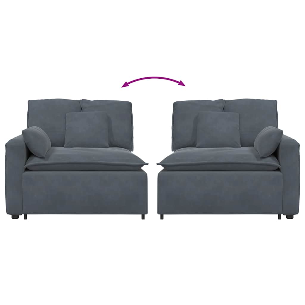 Modulo Terminale Bracciolo Divano Modulare con Cuscini 100 cm