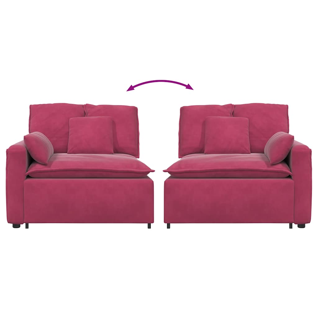 Modulo Terminale Bracciolo Divano Modulare con Cuscini 100 cm 4104403