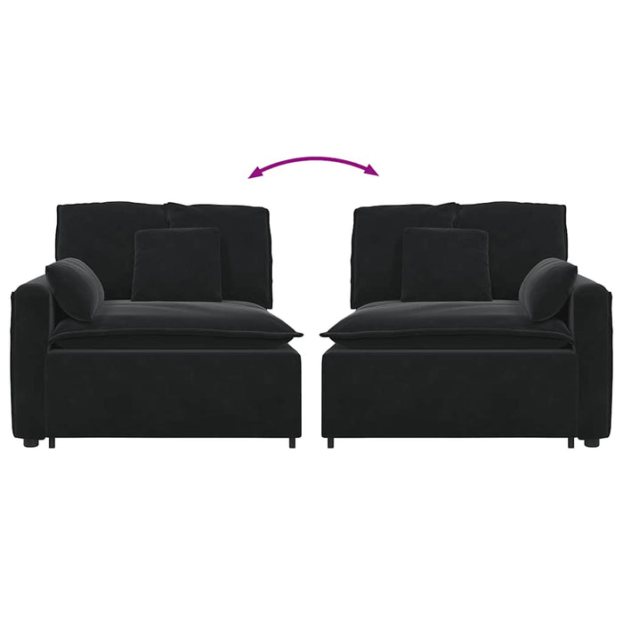 Modulo Terminale Bracciolo Divano Modulare con Cuscini 100 cm 4104404