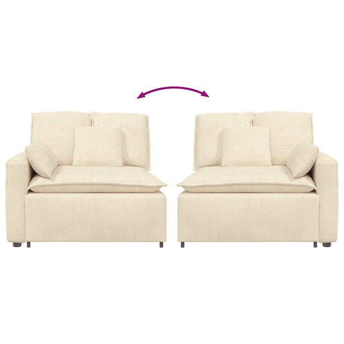 Modulo Terminale Bracciolo Divano Modulare con Cuscini 100 cm 4104409