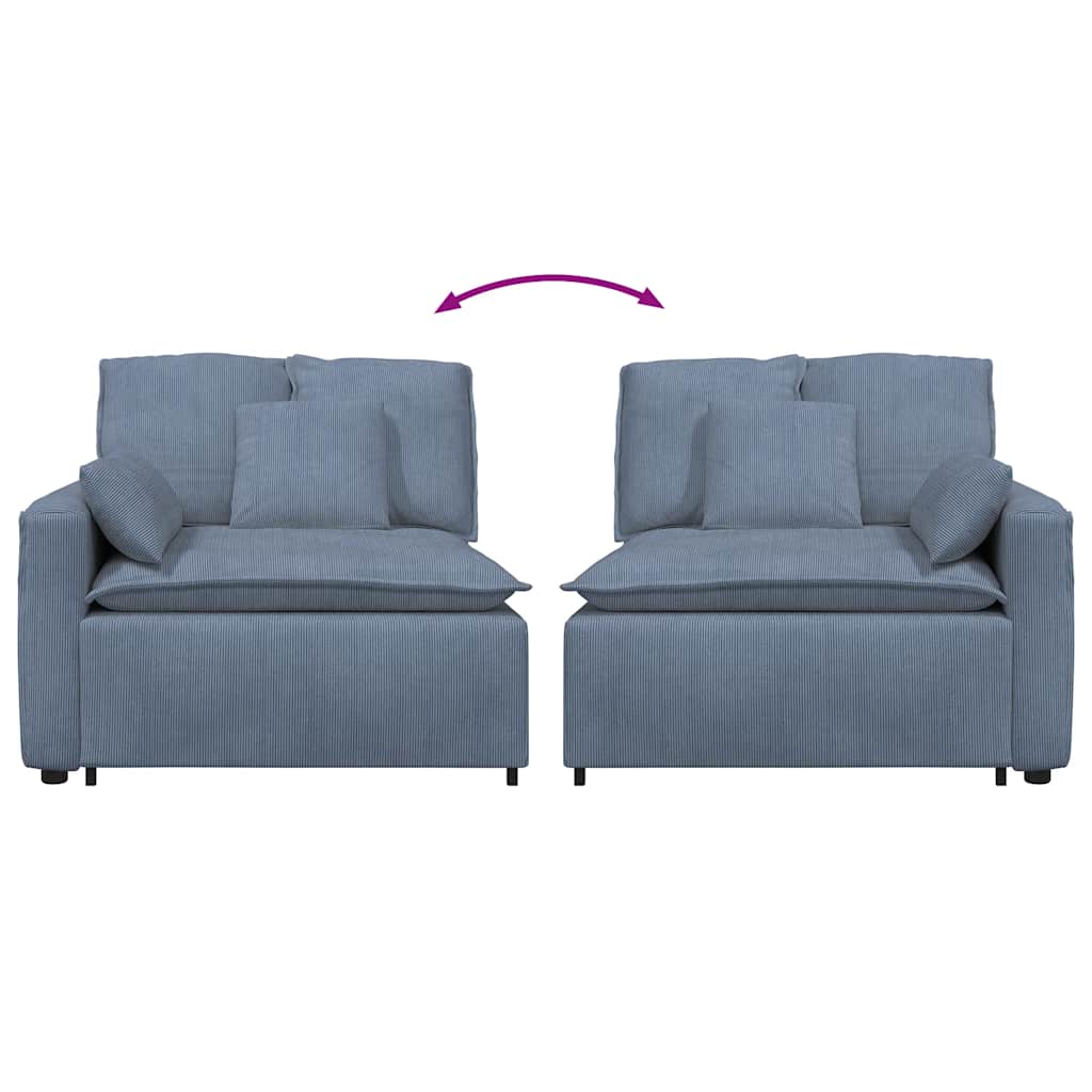 vidaXL Modulo Terminale Bracciolo Divano Modulare con Cuscini 100 cm