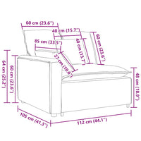Modulo Terminale Bracciolo Divano Modulare con Cuscini 100 cm 4104410