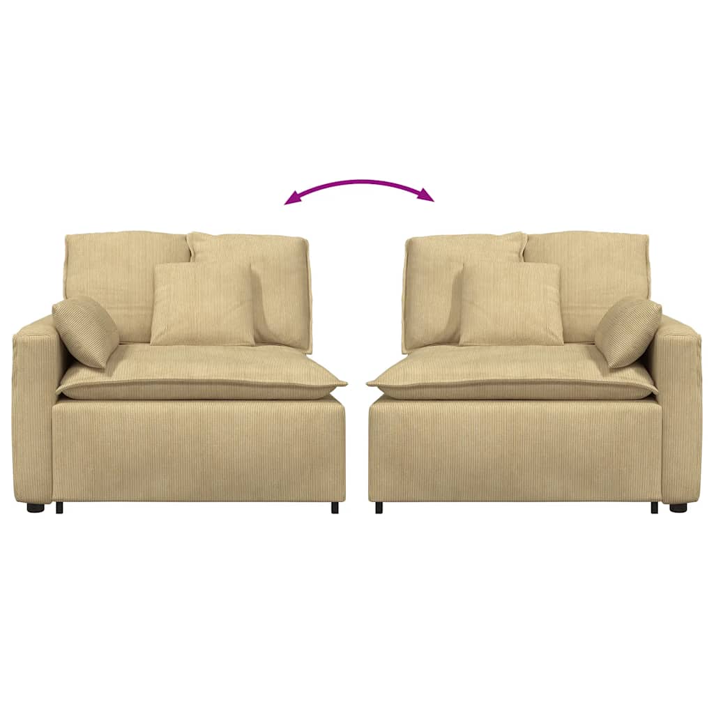 Modulo Terminale Bracciolo Divano Modulare con Cuscini-Sofa Modulare-Divanetto Verde Grigio 100 cm