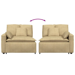 Modulo Terminale Bracciolo Divano Modulare con Cuscini-Sofa Modulare-Divanetto Verde Grigio 100 cm