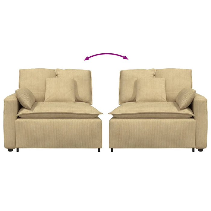 Modulo Terminale Bracciolo Divano Modulare con Cuscini-Sofa Modulare-Divanetto Verde Grigio 100 cm