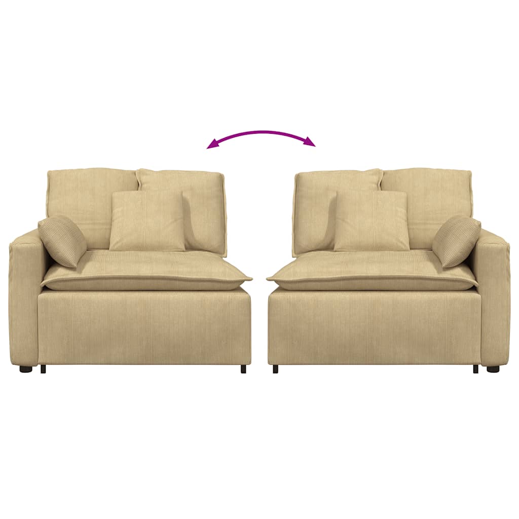 vidaXL Modulo Terminale Bracciolo Divano Modulare con Cuscini Verde Grigio 100 cm