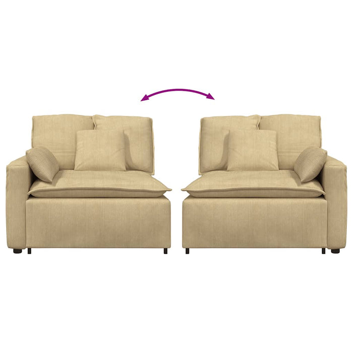 vidaXL Modulo Terminale Bracciolo Divano Modulare con Cuscini Verde Grigio 100 cm