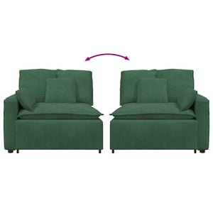 vidaXL Modulo Terminale Bracciolo Divano Modulare con Cuscini Verde Scuro 100 cm