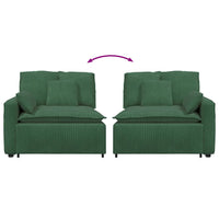 Modulo Terminale Bracciolo Divano Modulare con Cuscini Verde Scuro 100 cm 4104412