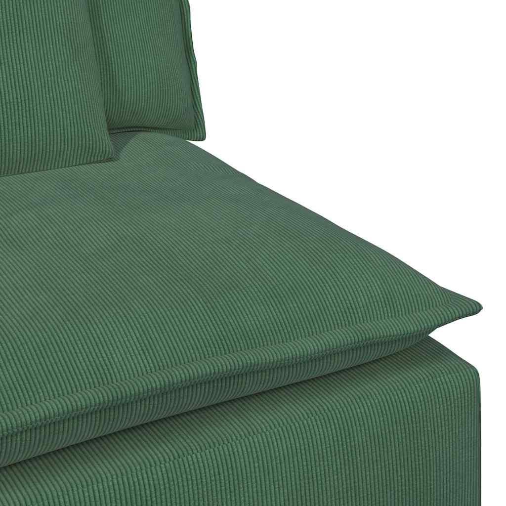 vidaXL Modulo Terminale Bracciolo Divano Modulare con Cuscini Verde Scuro 100 cm