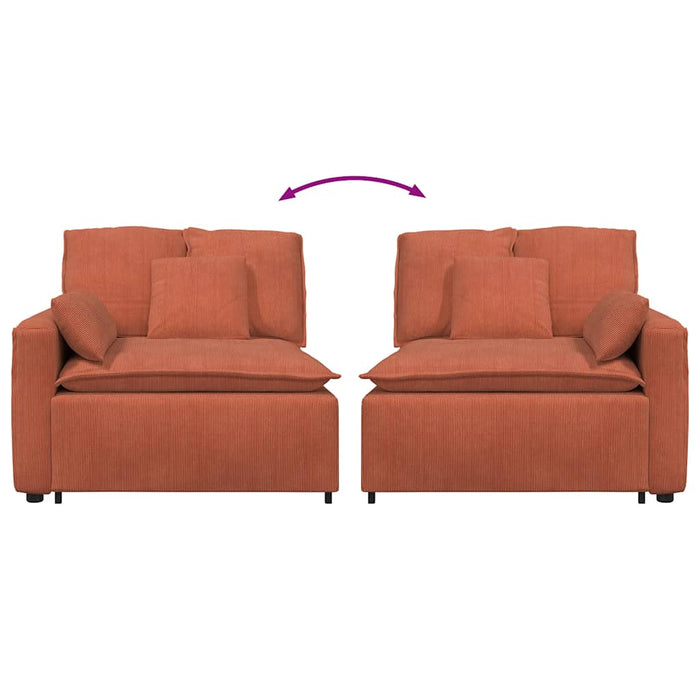 Modulo Terminale Bracciolo Divano Modulare con Cuscini 100 cm 4104414