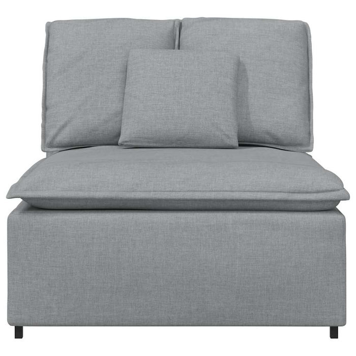 Modulo Centrale Divano Modulare con Cuscini Grigio Chiaro 100cm 4104417