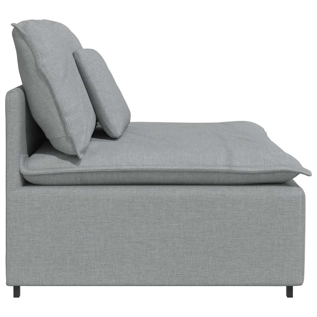 Modulo Centrale Divano Modulare con Cuscini Grigio Chiaro 100cm 4104417