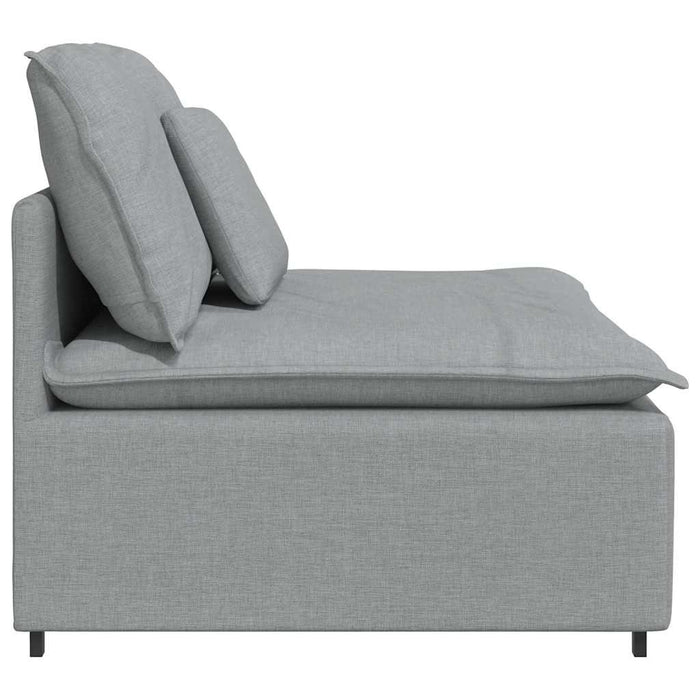 Modulo Centrale Divano Modulare con Cuscini Grigio Chiaro 100cm 4104417