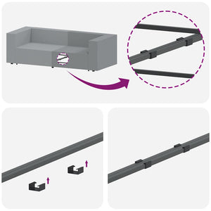 Modulo Centrale Divano Modulare con Cuscini Grigio Chiaro 100cm 4104417