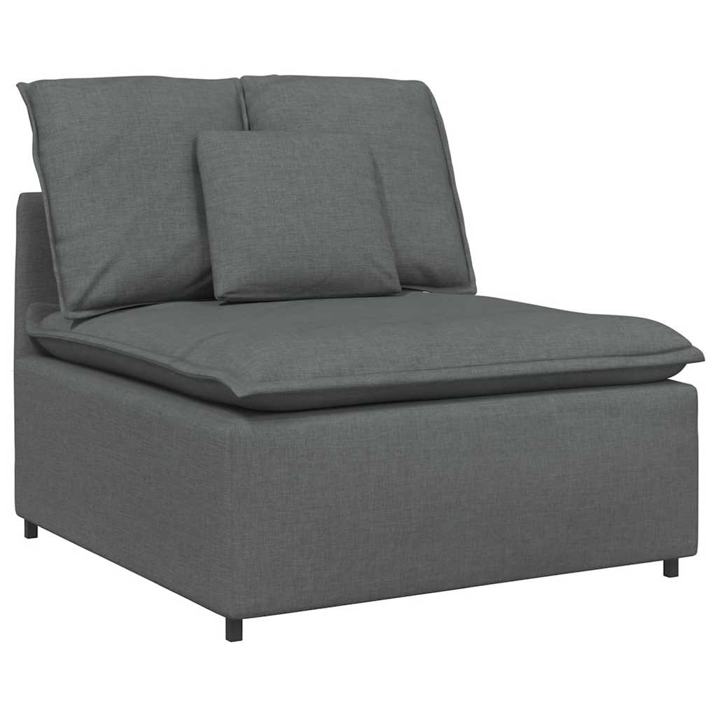 Modulo Centrale Divano Modulare con Cuscini Grigio Scuro 100 cm 4104418