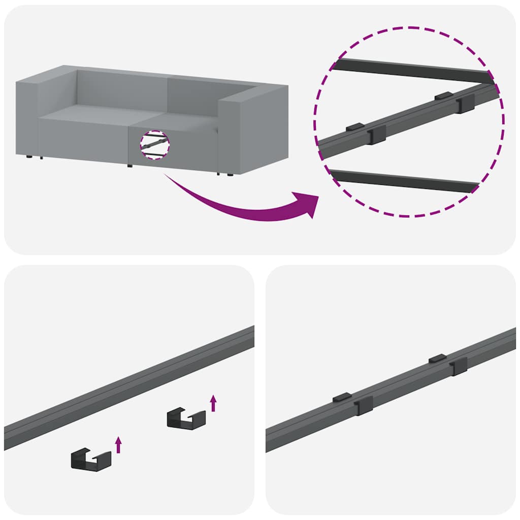 Modulo Centrale Divano Modulare con Cuscini Grigio Scuro 100 cm 679030