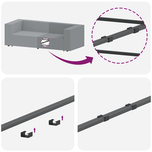 Modulo Centrale Divano Modulare con Cuscini Grigio Scuro 100 cm 4104418