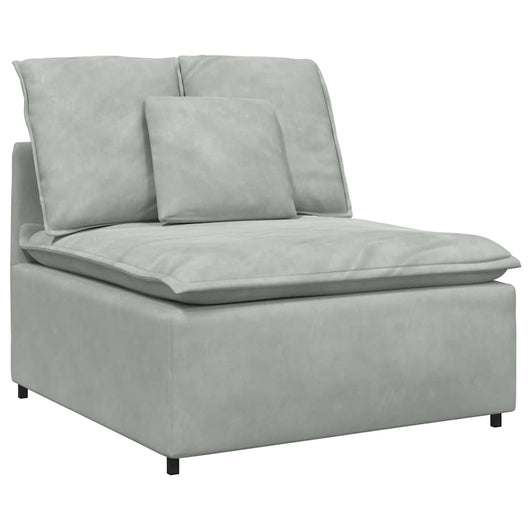 Modulo Centrale Divano Modulare con Cuscini Grigio Chiaro 100cm 4104429