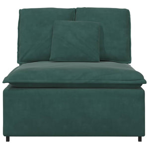 Modulo Centrale Divano Modulare con Cuscini Verde Scuro 100 cm