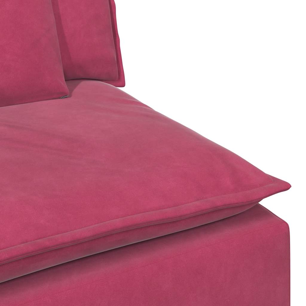 vidaXL Modulo Centrale Divano Modulare con Cuscini Rosso Vino 100 cm