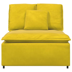 Modulo Centrale Divano Modulare con Cuscini Giallo 100 cm 4104435