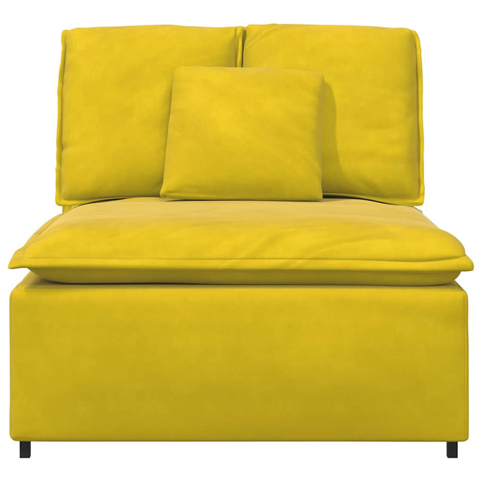 Modulo Centrale Divano Modulare con Cuscini Giallo 100 cm 4104435
