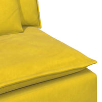 Modulo Centrale Divano Modulare con Cuscini Giallo 100 cm 4104435