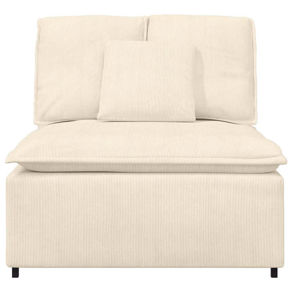 Modulo Centrale Divano Modulare con Cuscini Crema 100 cm 4104439