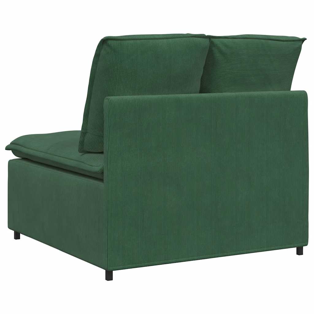 Modulo Centrale Divano Modulare con Cuscini Verde Scuro 100cm 4104442